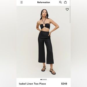 reformation isabel linen two piece black